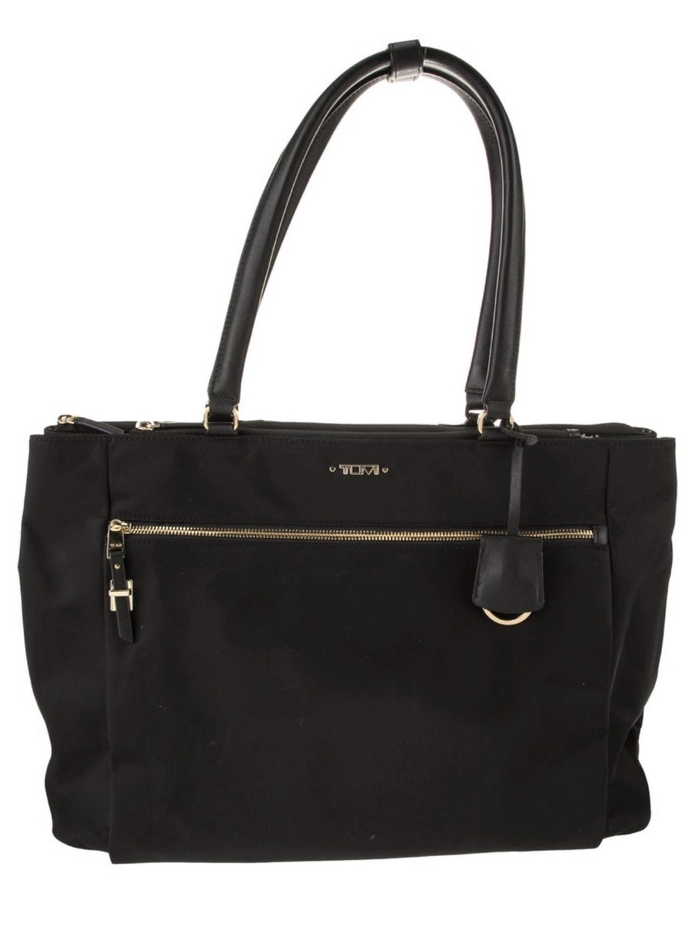 Tumi Black Nylon Catarina Medium Tote with Gold Hardware